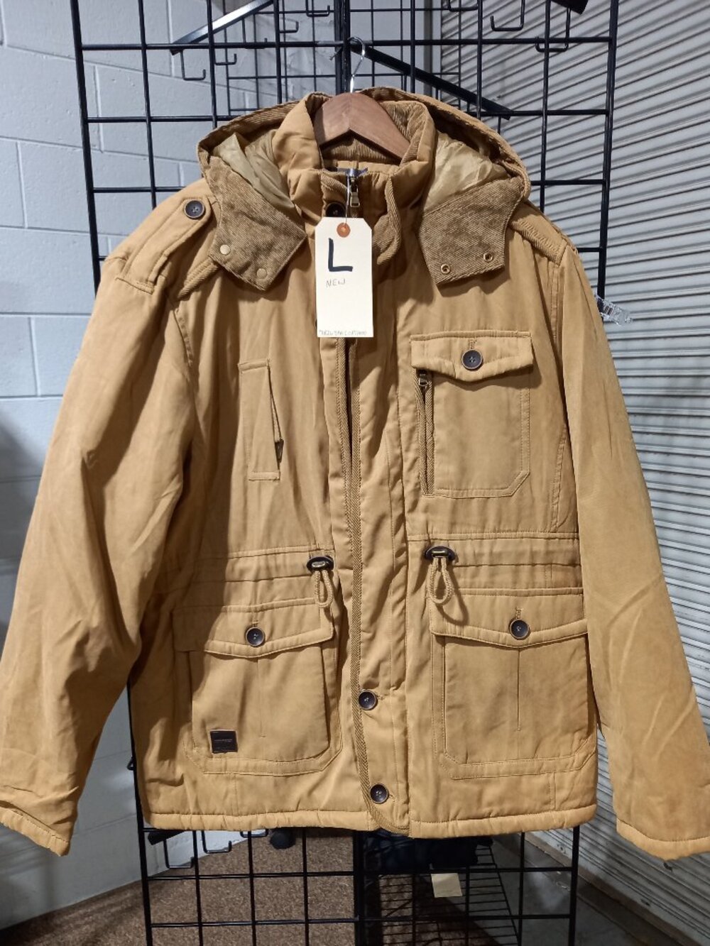 Men‘s Winter Hooded Sherpa Lined Parka - Tan | Large